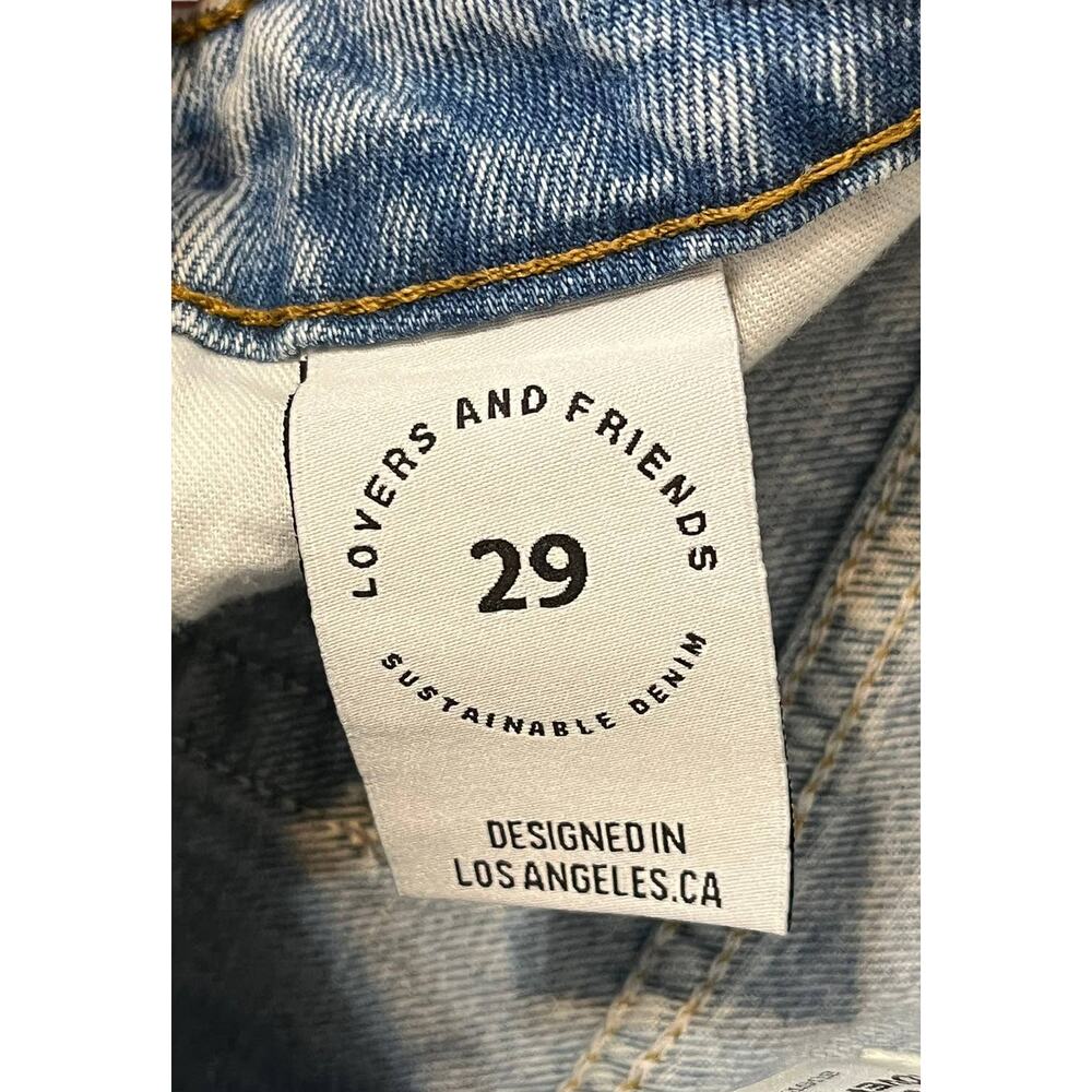 Lovers + Friends shorts light blue Jamie denim high rise cuffed - Picture 3 of 3